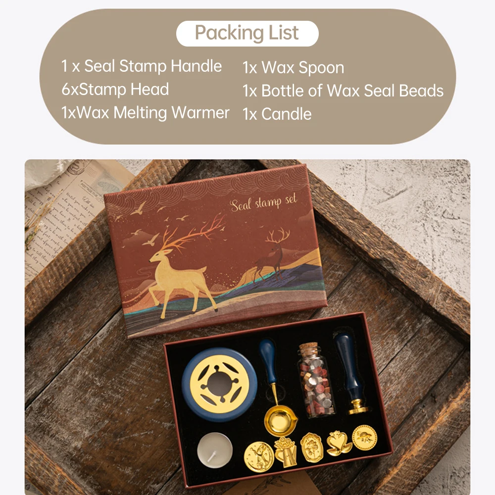 Wax Seal Stamp Kit with 6pcs S - огляд і ціна Batik Wax Kit