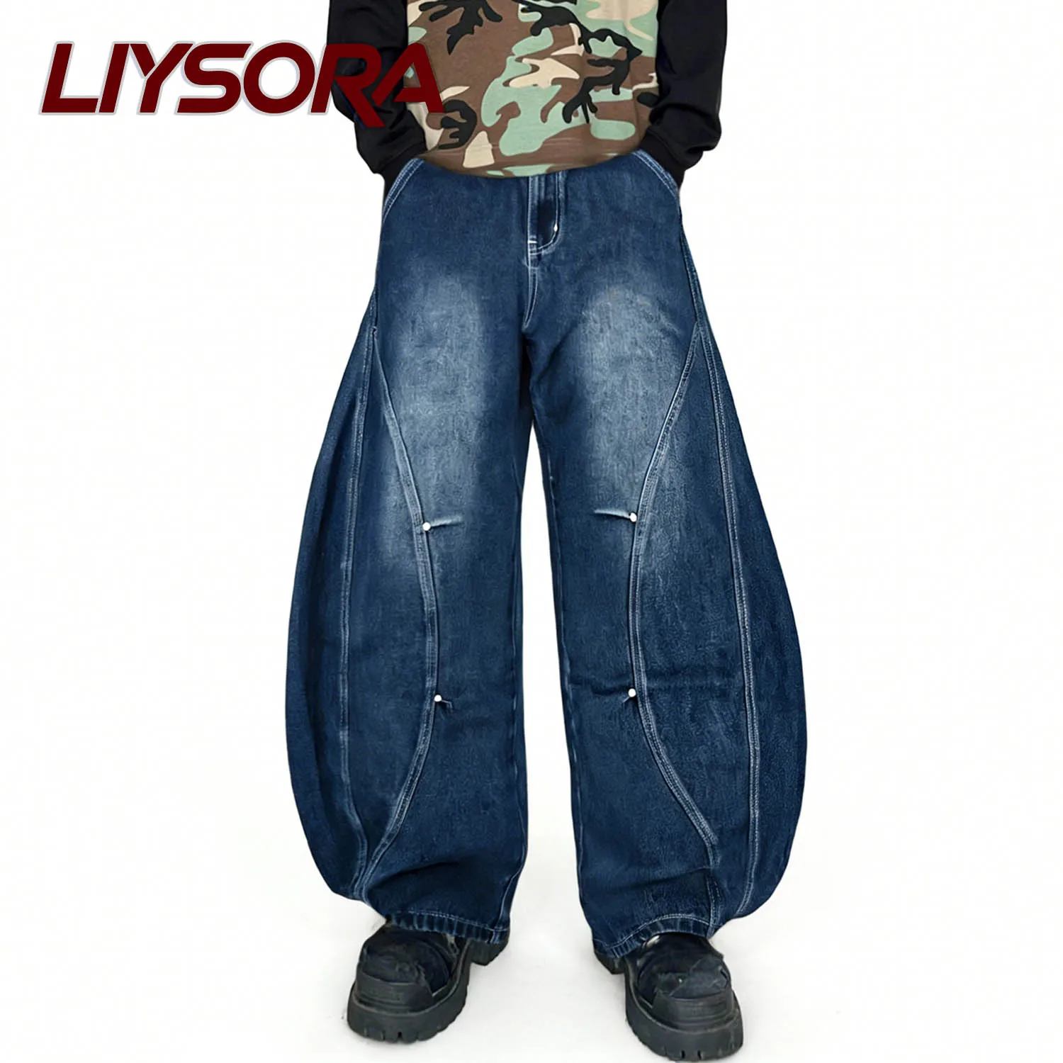 

Korean Youth Baggy Casual Wide Leg Jeans Street Men's Clothes American Retro Loose Denim Pants Machete Wide Leg Jeans Unisex