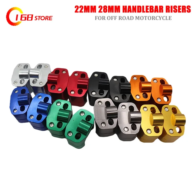 Off road Motorcycle 22mm 28mm Bar Clamps Handlebar risers Adapter for 7/8