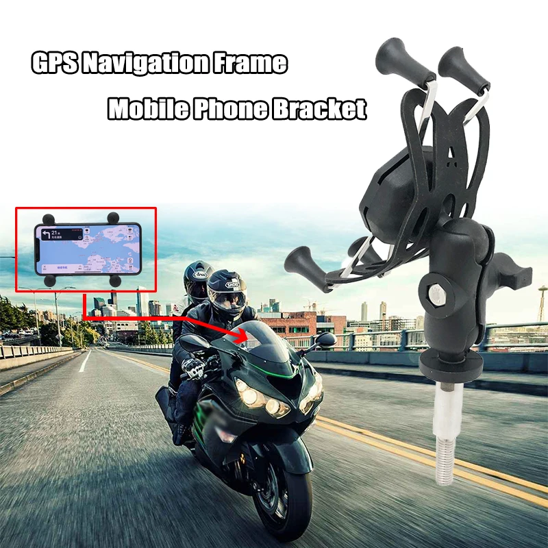 

Fit For KAWASAKI ZX600 For NINJA ZX-6RR ZX-14R ZZR1400 ZX14R ZX6R X-GPS Navigation Frame Mobile Phone Mount Bracket 16-19mm