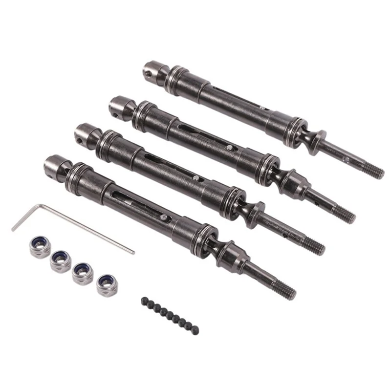 KKZ-4Pcs 금속 전면 및 후면 드라이브 샤프트 CVD 드라이브 샤프트 1/10 Traxxas Slash Rustler Hoss Stampede VXL 4X4 업그레이드 부품