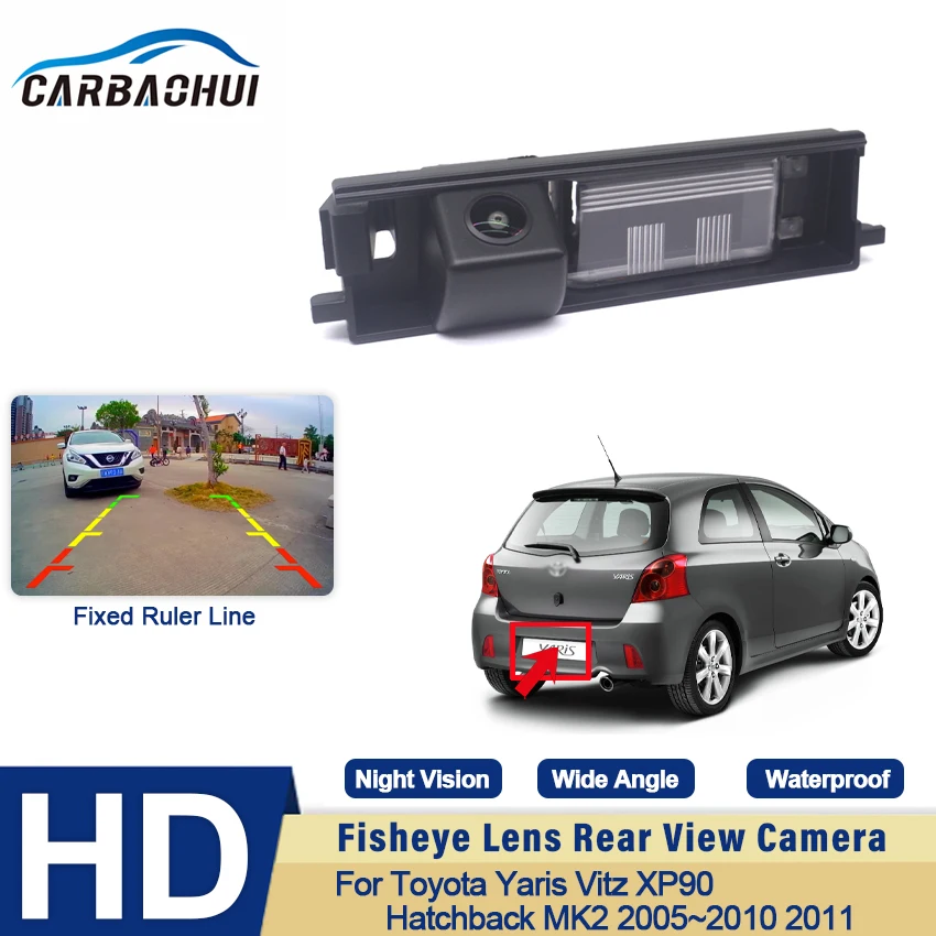 Night Vision Rear View Camera Reversing Camera Car Back up Camera HD CCD Wide Angle For Toyota Yaris Vitz XP90 Hatchback MK2