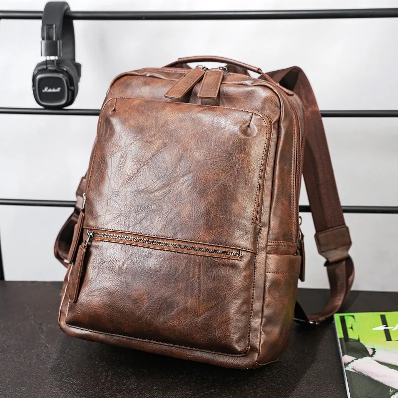 Vintage Men's Backpack Large Capacity Travel Backpacks Men Multiple Compartments Business Laptop Backpacks Male Schoolbags