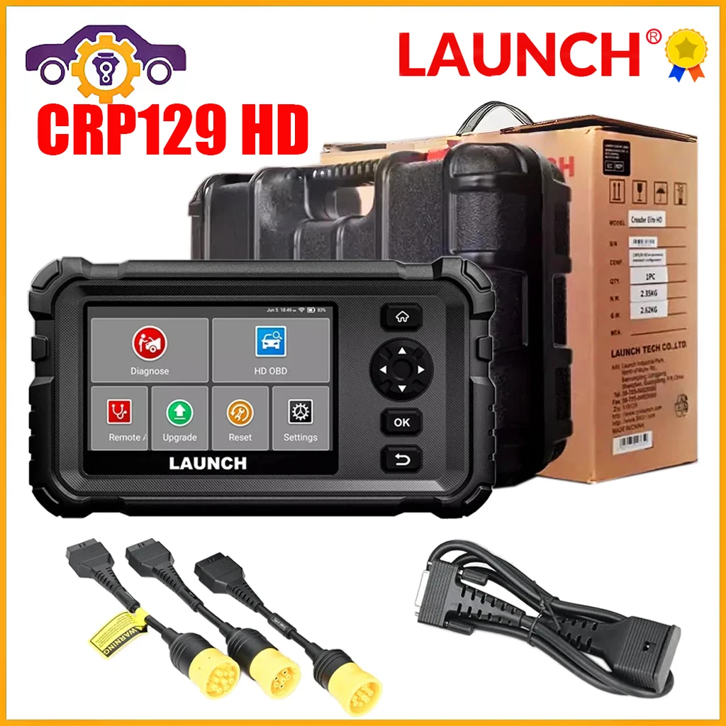 LAUNCH CRP129 HD Truck Bus Diesel Scanner ,Full System Diesel Scan Tool with 7 Reset DPF Regen Tool for Commercial Vehicles