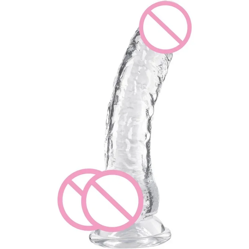 Soft Silicone Dildo with Strong Suction Cup Base Transparent Different Sizes G-Spot Massager Sex Toy for Women Adult Use