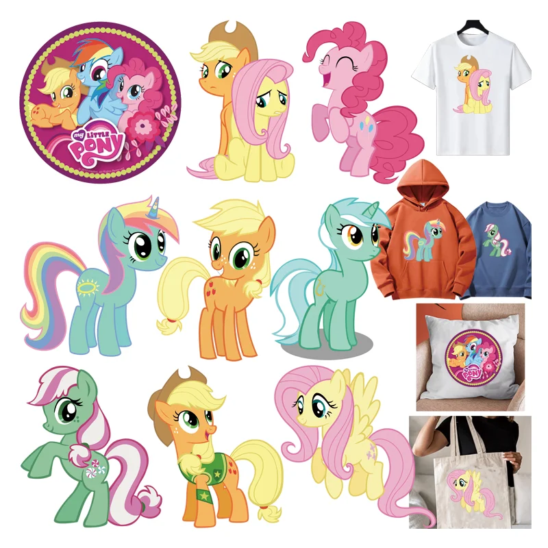 My Little Pony Lovely Twilight Sparkle Iron on Patches Printing for Clothes Stripes for Jeans DIY Sewing Decoration