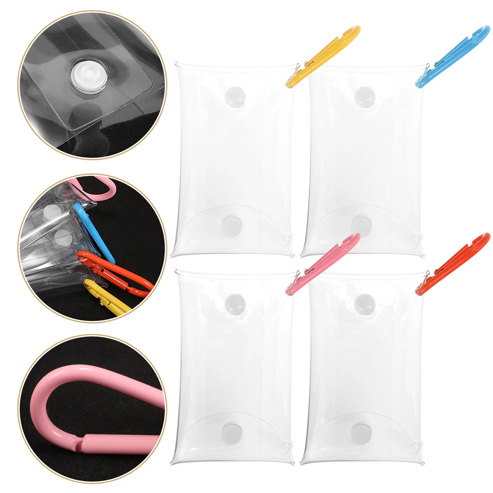 

4Pcs Mini Coin Purse Keychains Waterproof Plastic Wallets for Women Small Purses Portable Coin Pouches for Travel Shopping