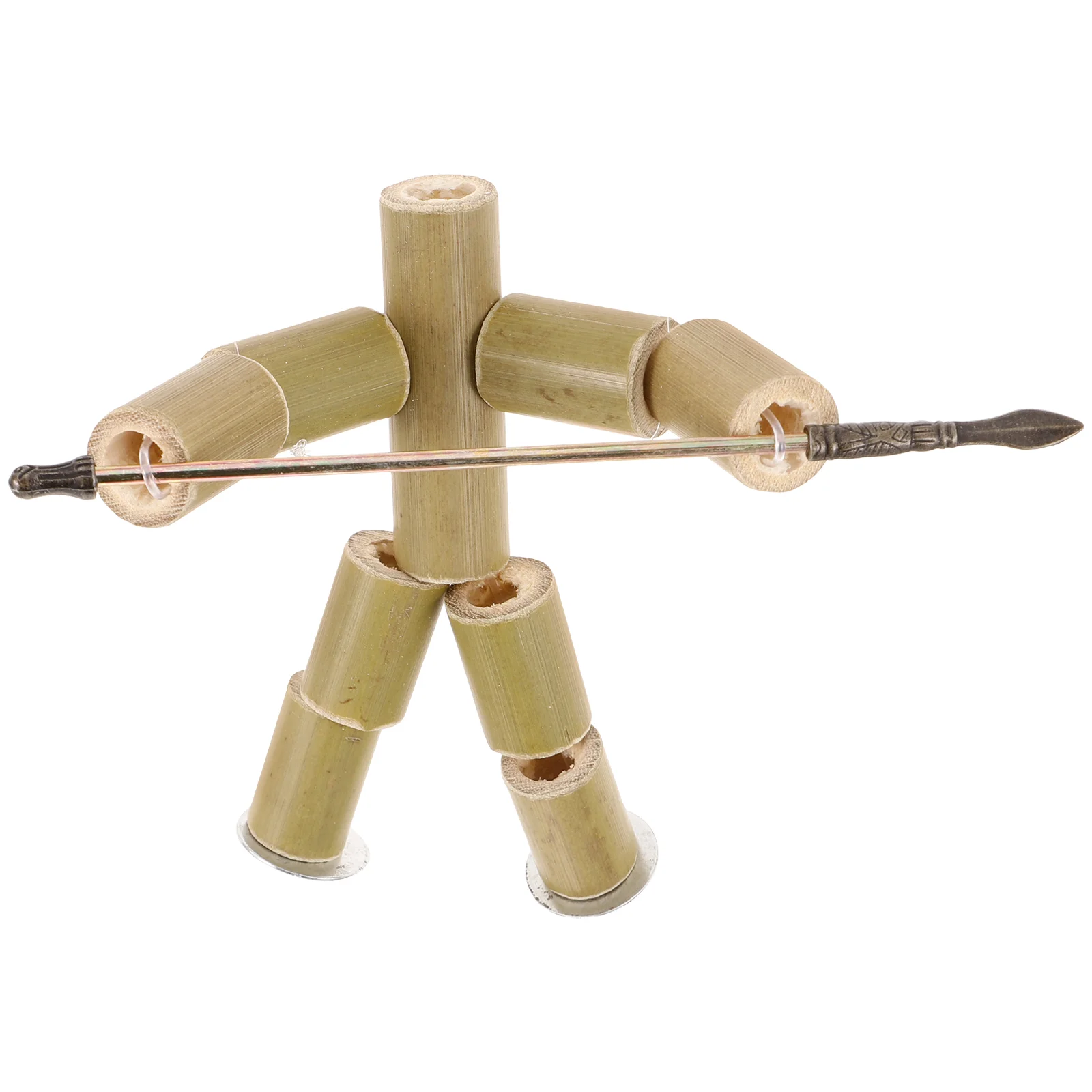 Brinquedos de fantoche de bambu, 9 seções, 2 peças, bonecas marciais, materiais artesanais, jogos de mesa, crianças, playsets cognitivos, pais e filhos