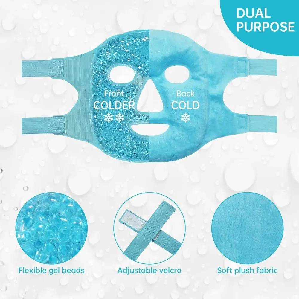 Aliviar a fadiga gel de gelo máscara facial para os olhos contas de gel compressa reutilizável saco de gelo para dormir reduzir o rosto puff calor frio e quente