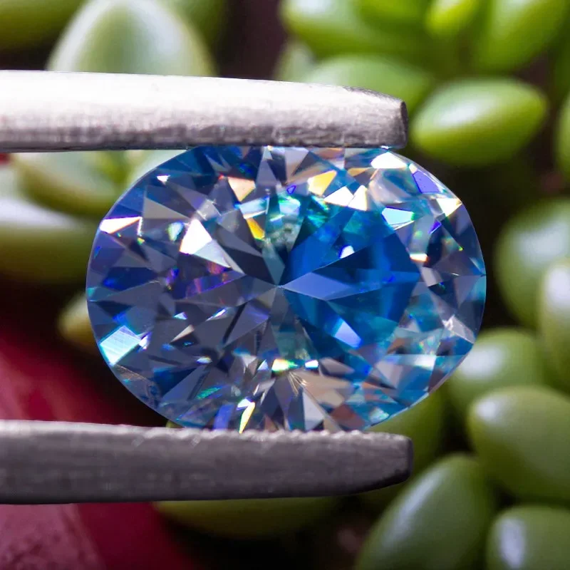 Ovaler Schliff, VVS Moissanit-Stein, Eisblau, loser Edelstein, bestanden bei Diamantprüfer, für Schmuckherstellung – Detail 9
