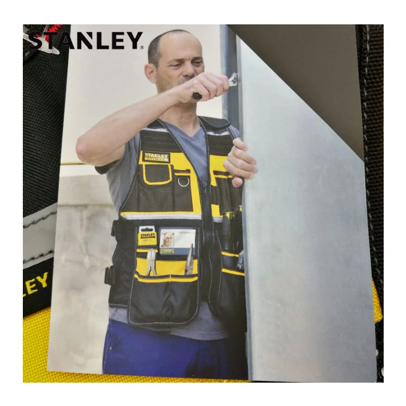 Stanley Fatmax FMST530201 Multi Pocket Tool Vest Holder Reflective Safety Strip Adjustable Strap Workwear Storage vest for tools