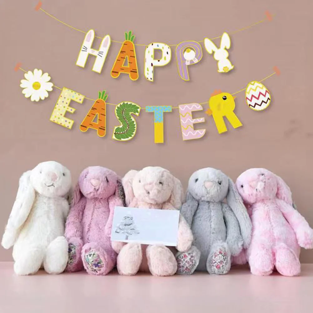 

Easter Party Banner Happy Rabbit Theme Pvc Hanging Decor For Window Wall Table Festival Decoration Party Supplies