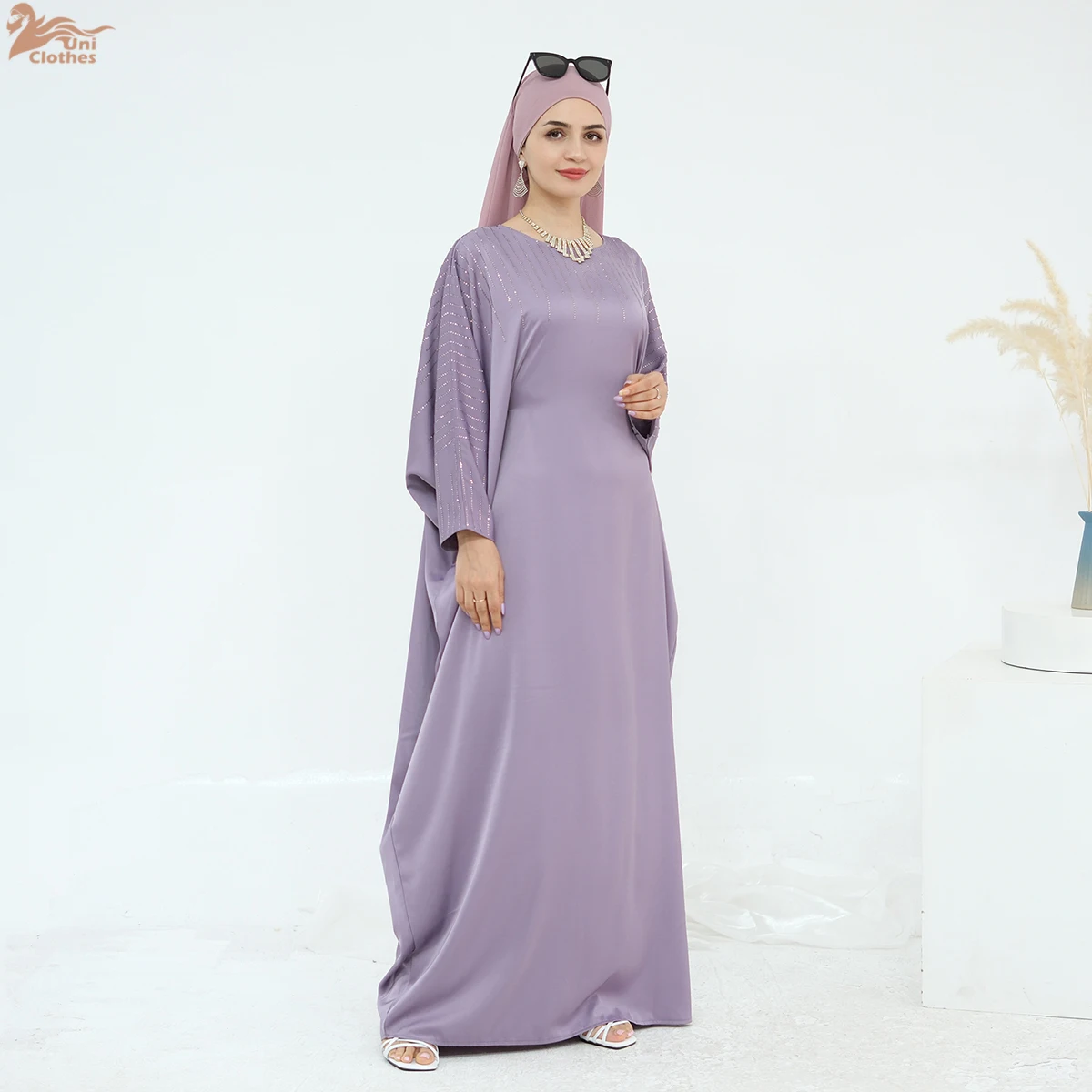 2025 roupas islâmicas eid luxo kaftan abaya dubai strass cetim borboleta abaya batwing modesto abaya feminino vestido muçulmano