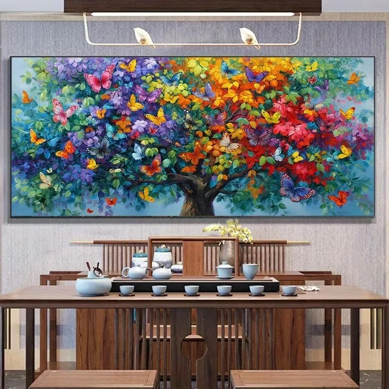 

Large Size Colorful Butterfly Tree Lanscape Diamond Painting Diy Full Square Round Diamond Mosaic Embroidery Cross Stitch Kit