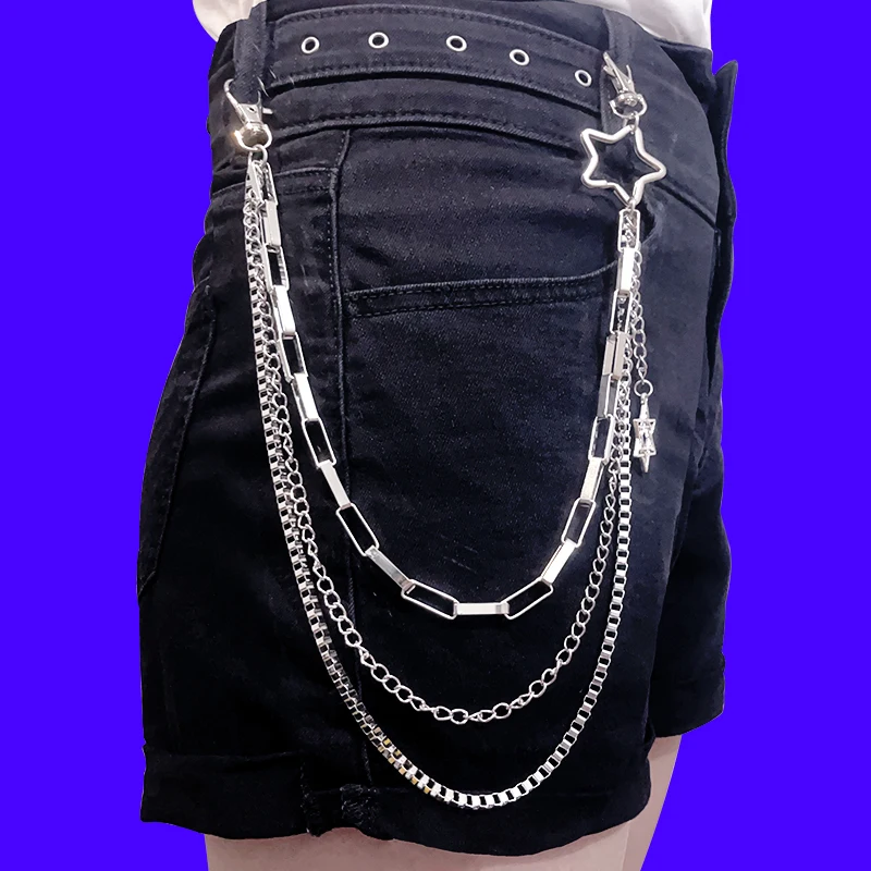 

A cool ins chain five-pointed star punk hip-hop style waist chain pants chain accessories