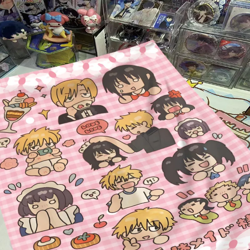 K-Kaichou Wa M-Maid Sama Inspired Anime Tapestry Pink Cute Wall Hanging for Bedroom Dorm Apartment Home Decor Polyester