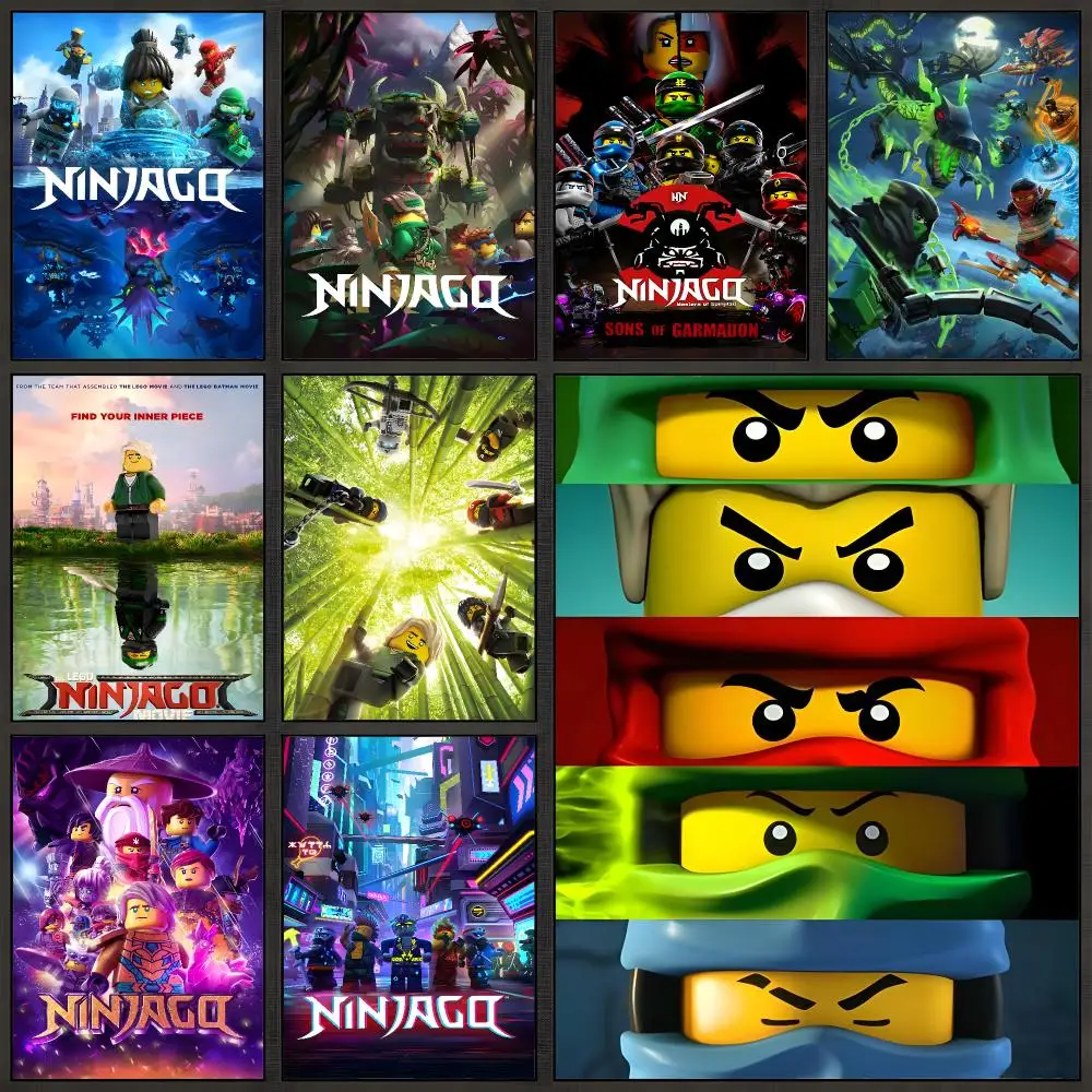 Cartoon Ninjago Ninja Adventure Poster Peel And Stick Wall Art PP Waterproof HD Bedroom Living Room Home Decor Gift
