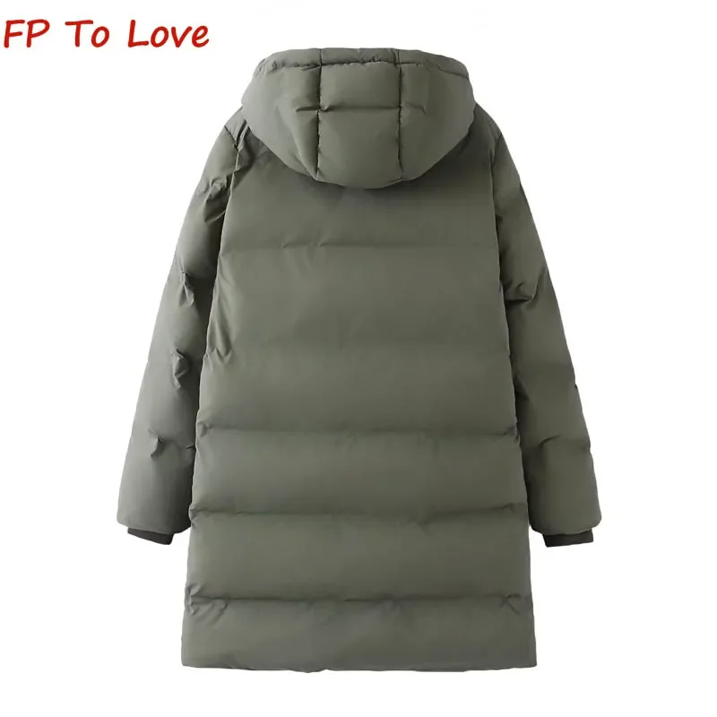 Zip Jacket Long Cotton Clothes Hooded Section Warm Bread Clothes Winter Casual Cotton Jacket 3046206 706