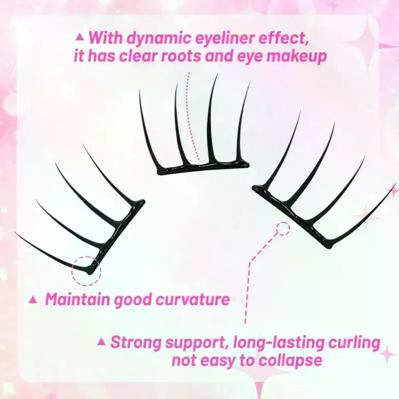 /ACR/False Eyelashes Inspired Design Comic Fluffy Clustered Slender Self-Adhesive Segmented Lashes Perfect For Everyday Stylish