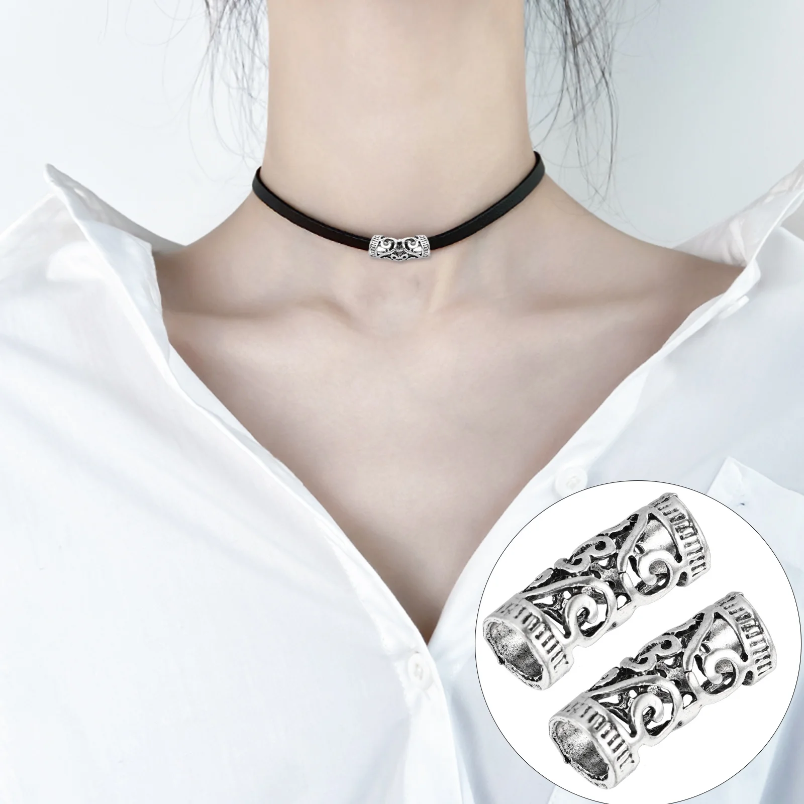 

6 Pcs Retro Hollow Headdress Dreadlock Hair Accessories Jewelry for Braids Silver