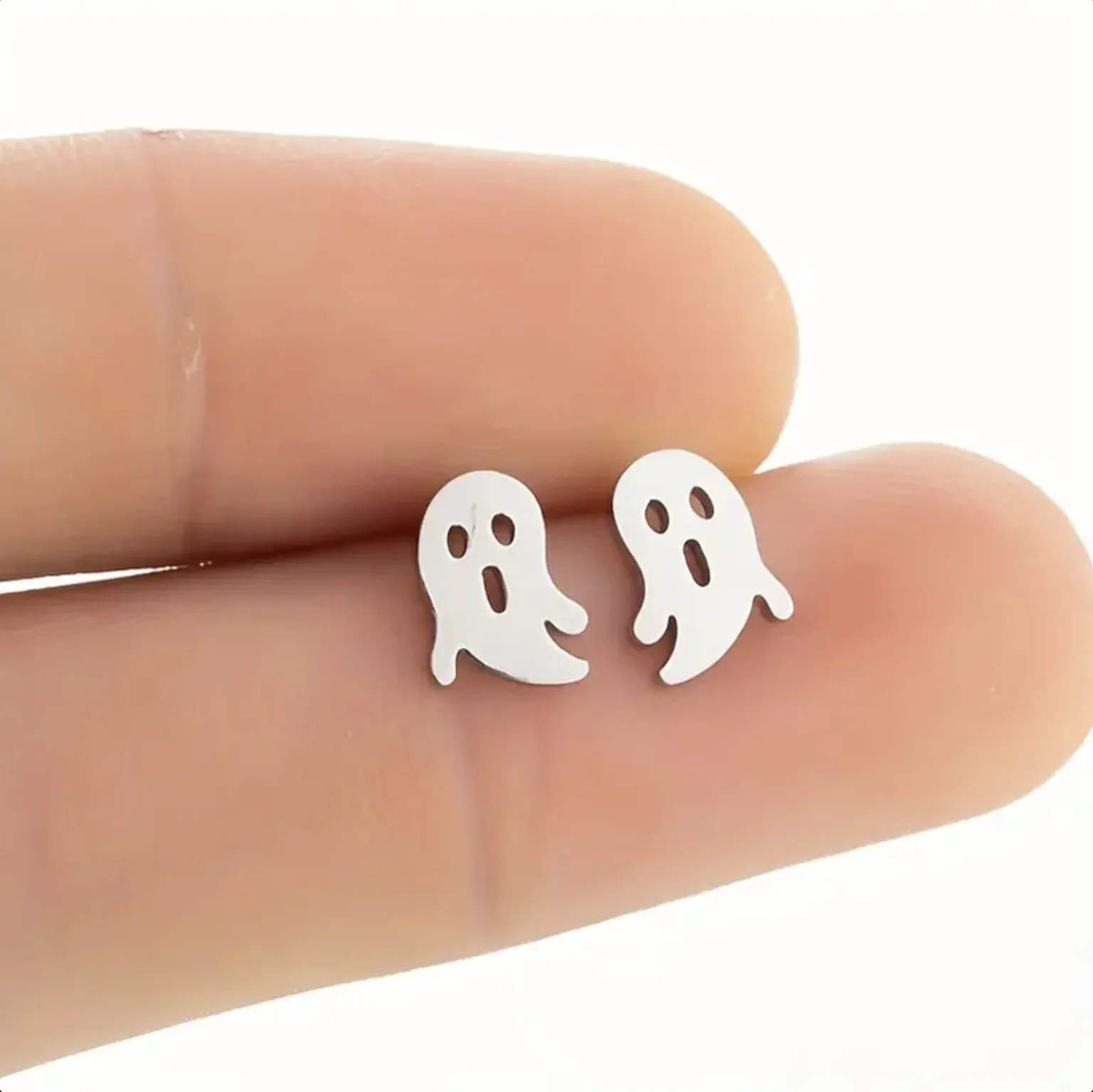 Stainless Steel Small Ghost Earrings, Personality Simple Temperament Trinkets For Men