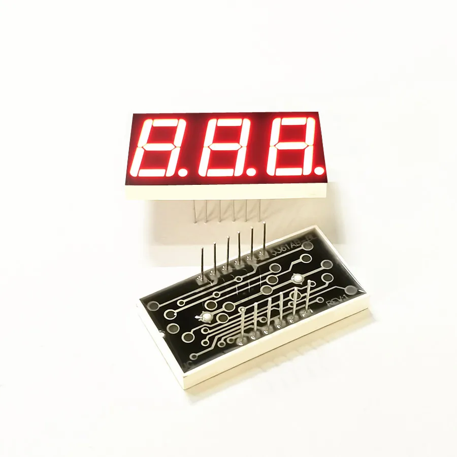 10 Pz 0.56 Pollici 3 Bit Digit Red Led Display Digitale Digitron 38*19*4MM 12Pin Digitron Catodo Anodo Comune KYX-5366AS/BS-image