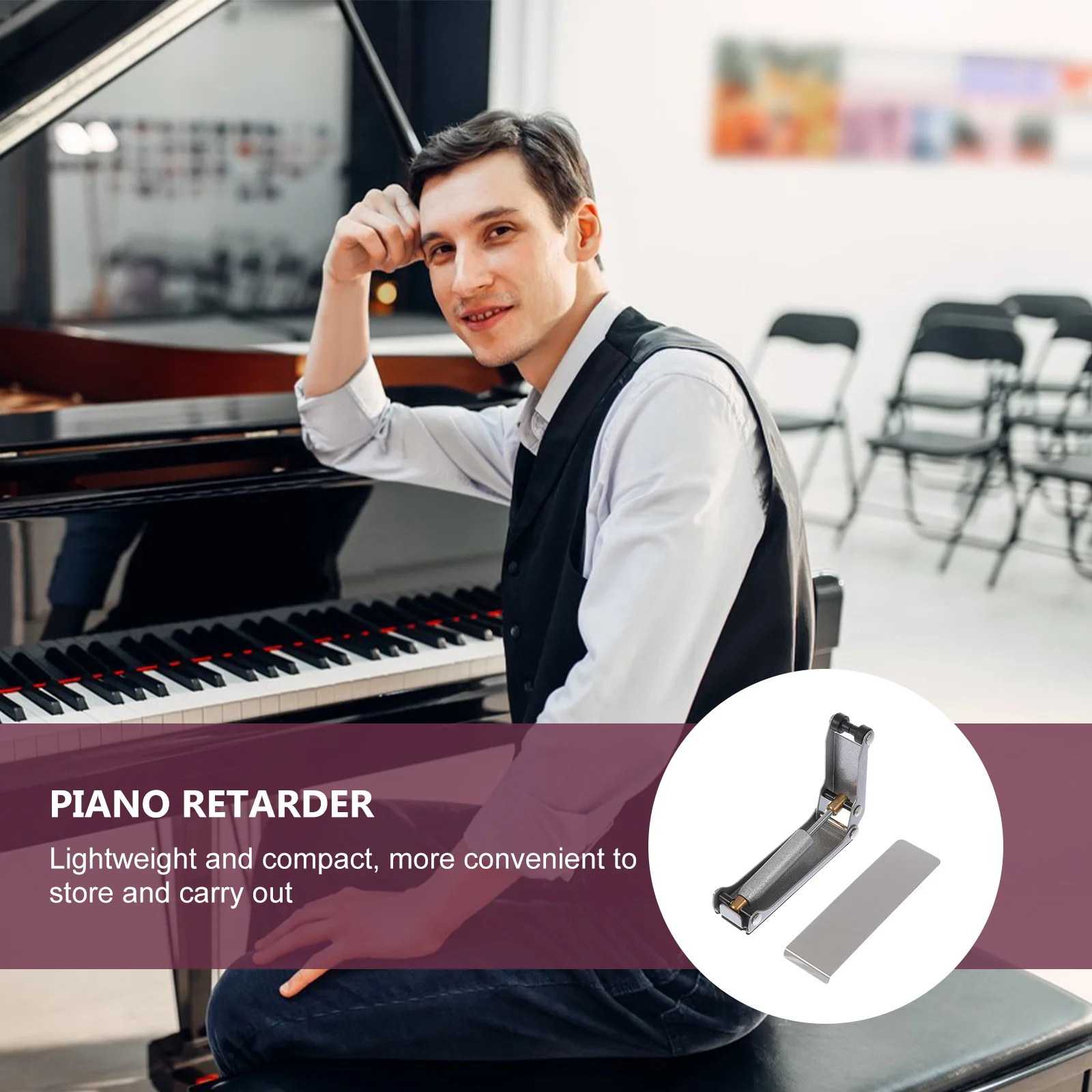 

Piano Slow Fall Device Hydraulic Decelerator Non-marking Buffer ABS Resin Anti-clip Hand Protector Lightweight