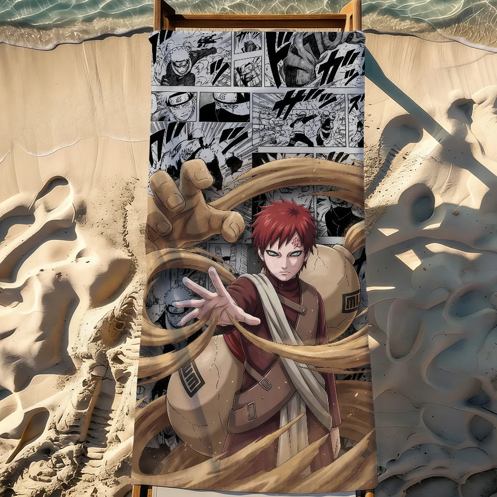 N-Naruto-S Gaara Towel Sports Quick Dry Travel Camping Gear Sandproof Soft Light Large Beach Towel