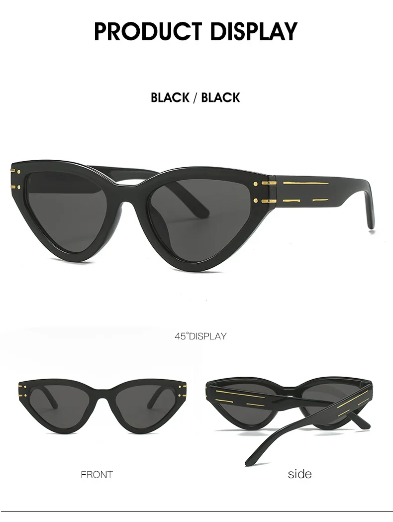 Vintage Cat Eye Sonnenbrille Frauen Männer 2024 Marke Designer Mode Goggle Sonnenbrille Weibliche Trends Shades Außerhalb Brillen UV400 – Detail 6