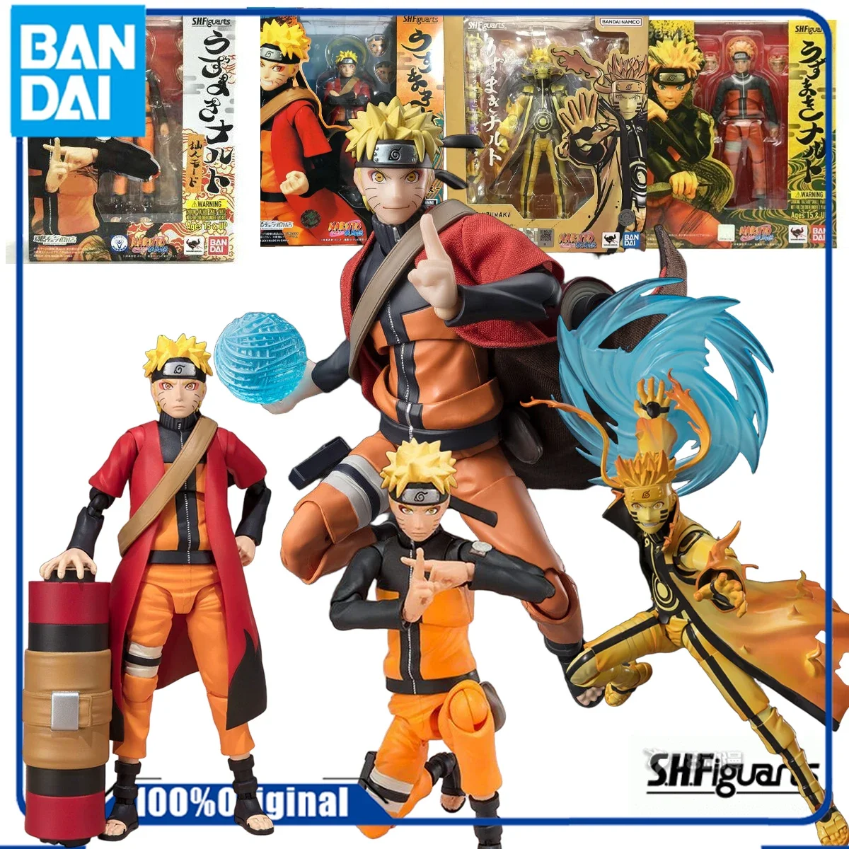 

Bandai Genuine /Original SHF NARUTO SERIES NARUTO UZUMAKI IN SENJIN MODE Action Figure Toys For Boys /Girls Gift Collectible