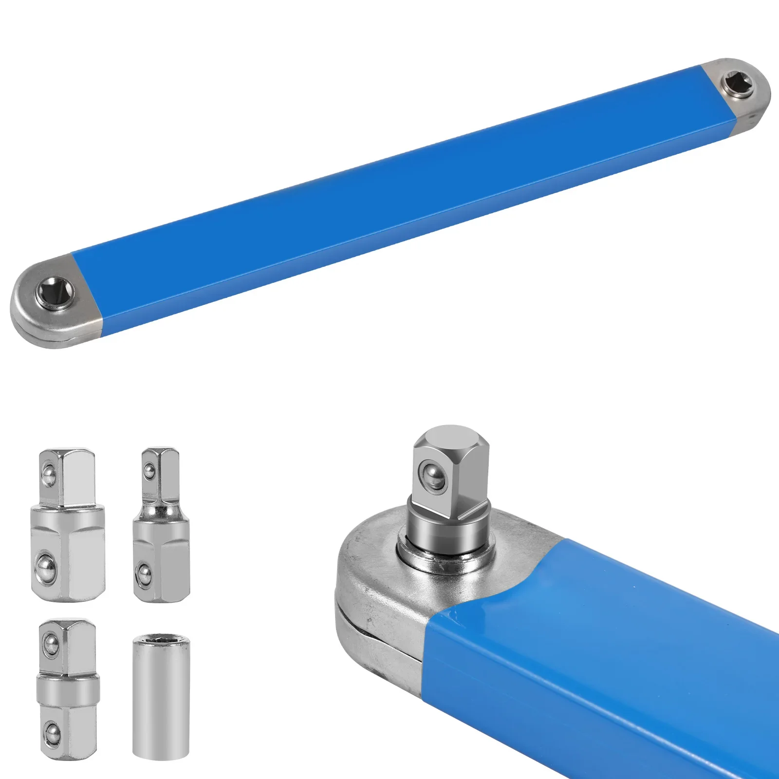 Clé à Douille Déportée, Prête Pour Impact & Adaptateurs Carrés 1/2, 1/4