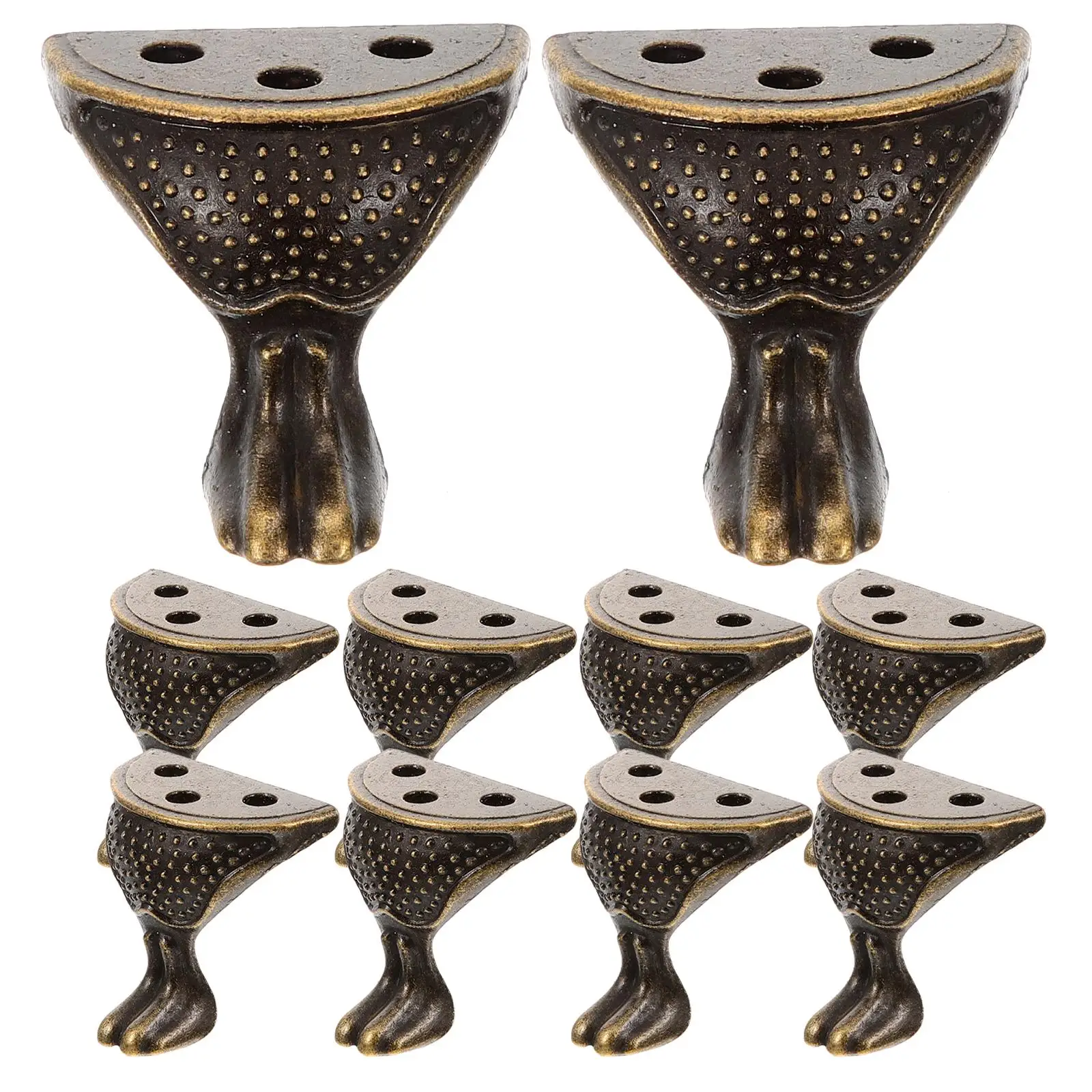 

10 Pcs Zinc Alloy Furniture Feet Hardware Stands Legs Bronze Anti Scratch Durable Reliable Metal Support Corner Design