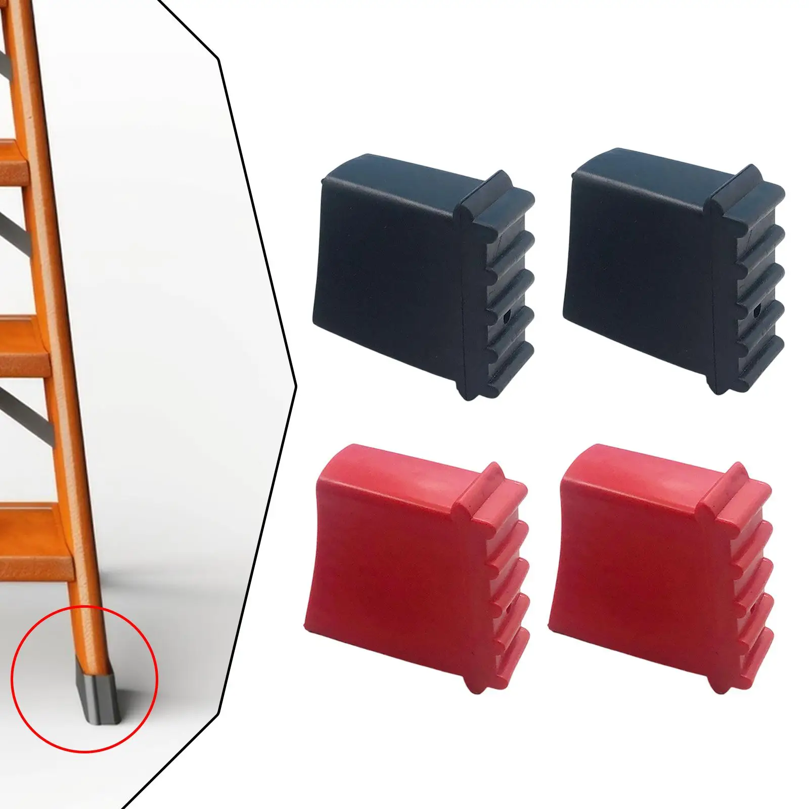 

2x Ladder Feet Covers Protection Accessories, Stable, Wear Resistant, Easy to Install Folding Ladder Feet Mats Anti Skid
