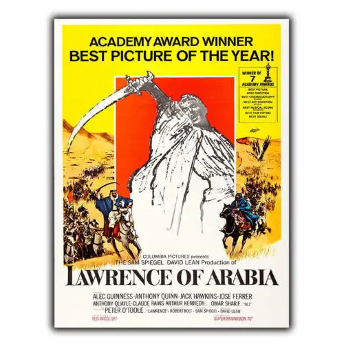 LAWRENCE OF ARABIA METALLSCHILD PLAQUE Retro-Film-Werbeplakat, Druck, Dekor – Aluminium