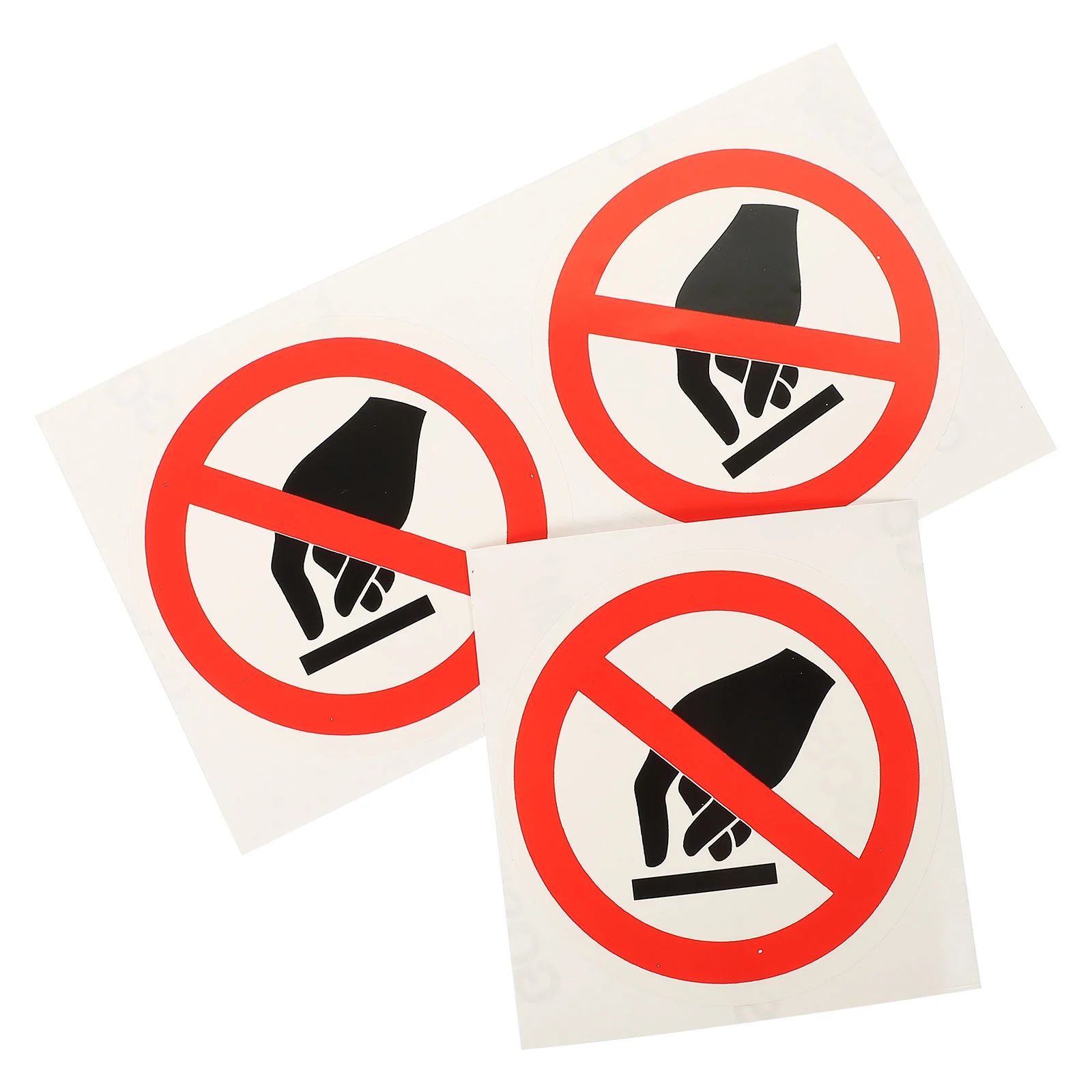 3 Pcs Sticker Stickers Warning Sign Round Label Do Not Touch Safety Machine Caution Self-adhesive Vinyl Danger