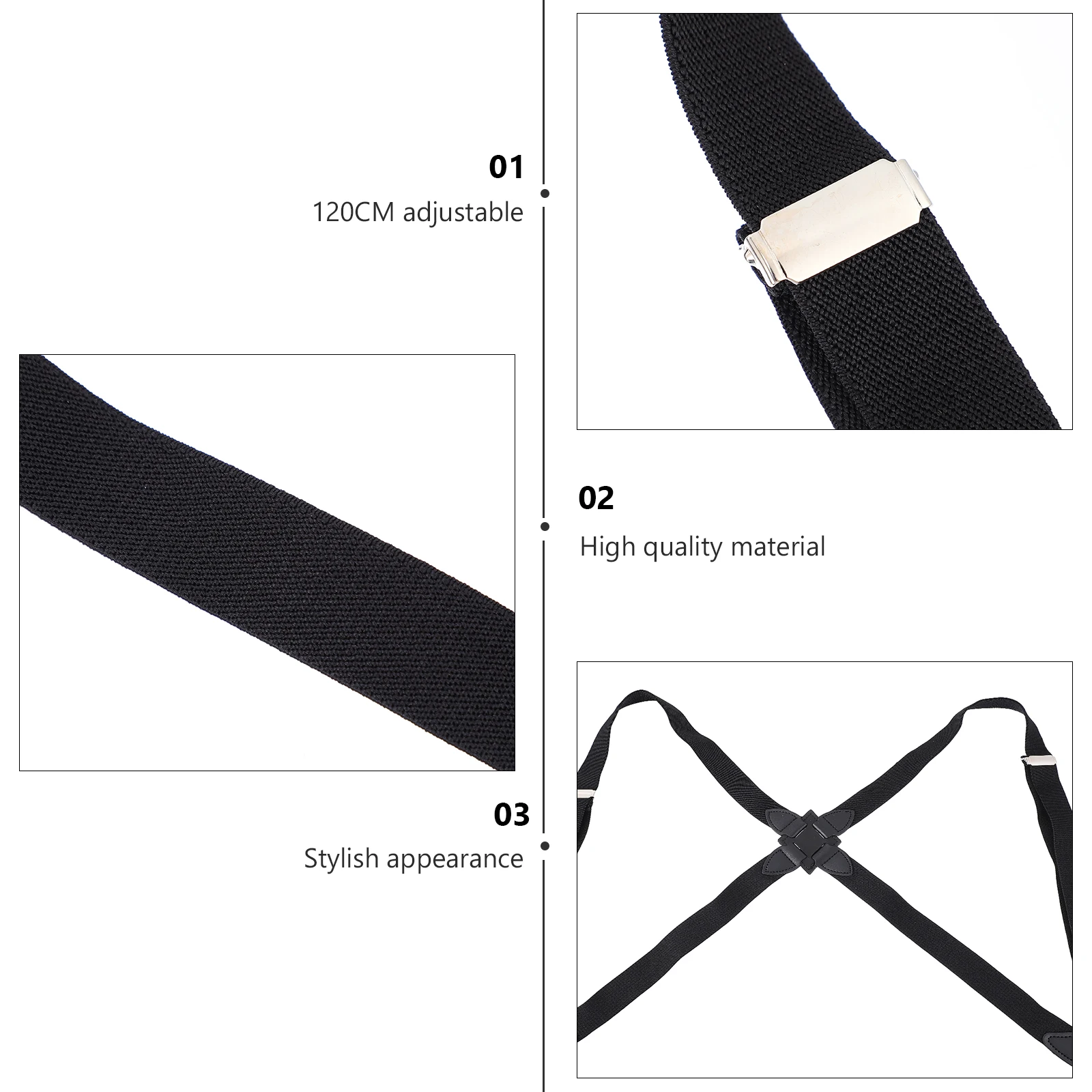 

Elastic Suspender Polyester Yarn Strong Clips Adjustable Trouser Strap Unisex Bracket Clip on Suspenders Daily Wear Suitable