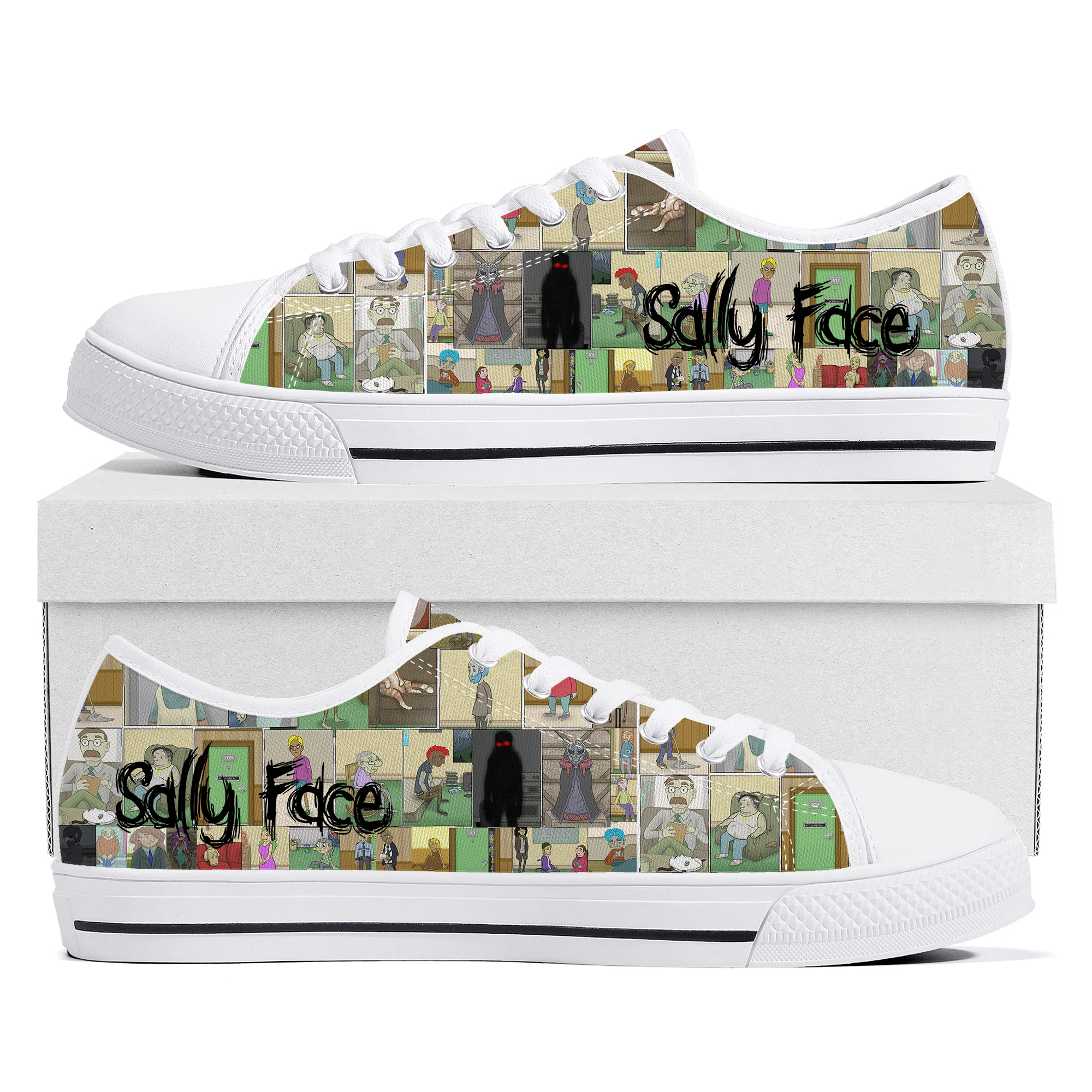 Sally Face Low Top Sneakers Hot Cartoon Game Womens Mens Teenager High Quality Fashion Canvas Sneaker Couple Custom Built Shoes