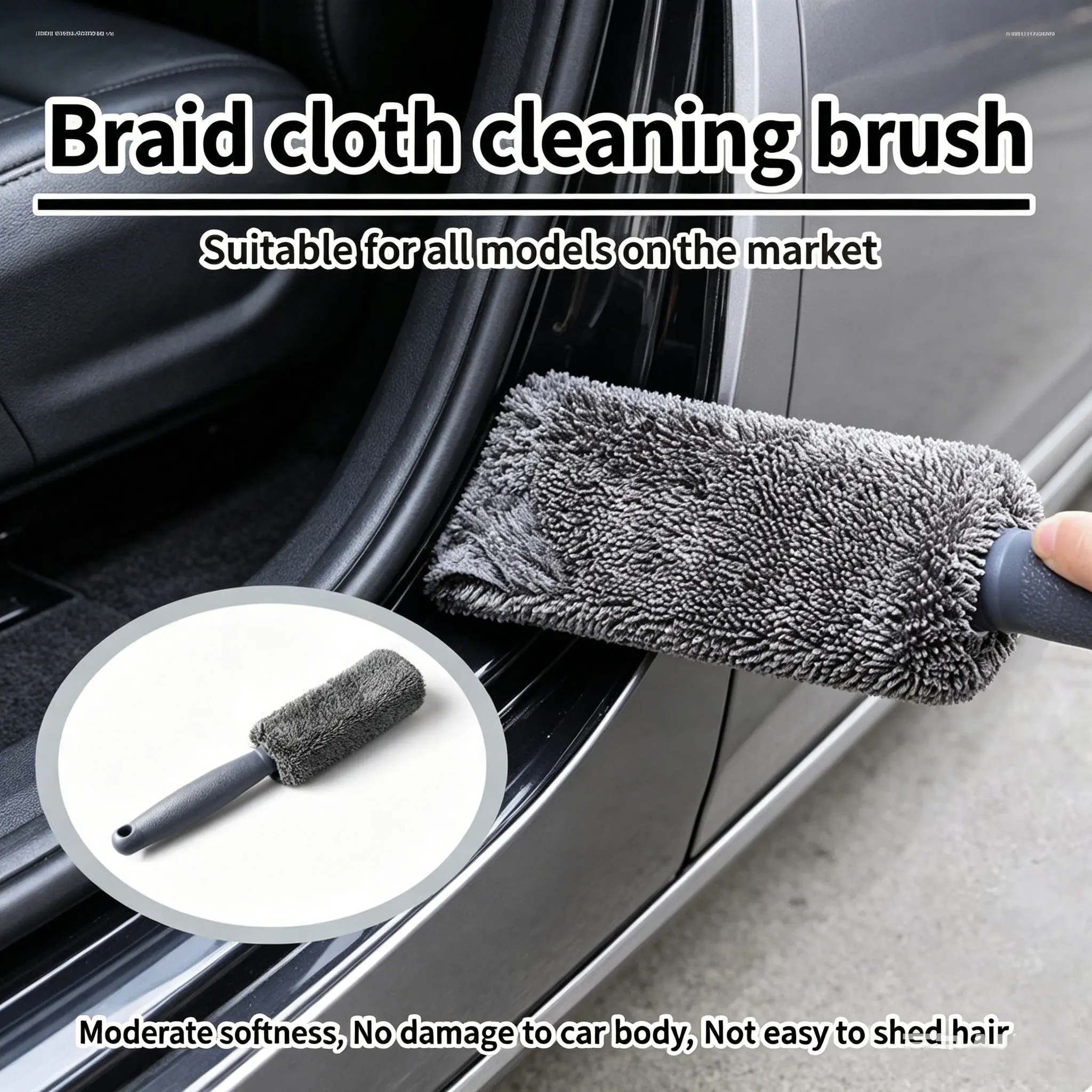 Microfiber Car Tire Brush - Effective Wheel Hub and Rim Cleaner - Perfect for Car Maintenance, Detailing, and Cleaning Supplies