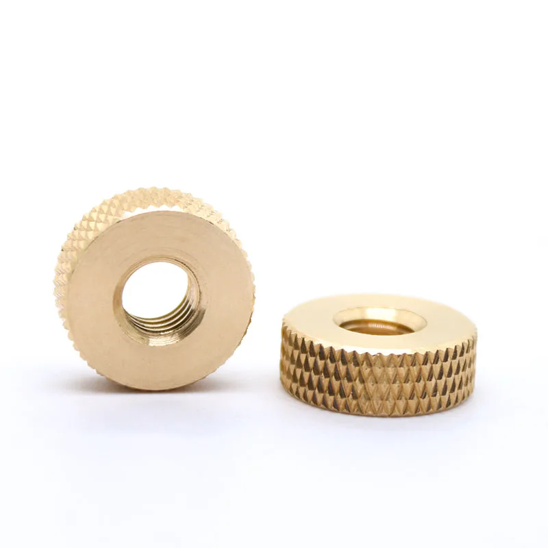 Brass knurled hand screw nut, copper anti slip round nut, tool free adjustable mesh screw cap M3~M6