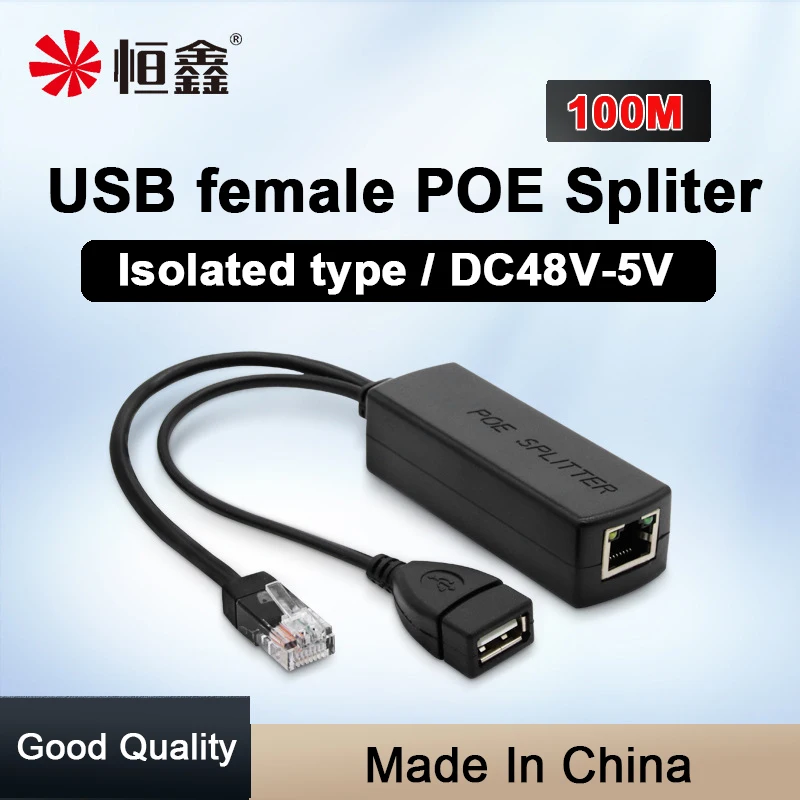 Imagem -04 - Função de Isolamento Poe Usb Spliter Feminino tipo a Porta 802 Módulo de Alimentação para Câmera ip 3af 100m dc 48v a 5v Ethernet