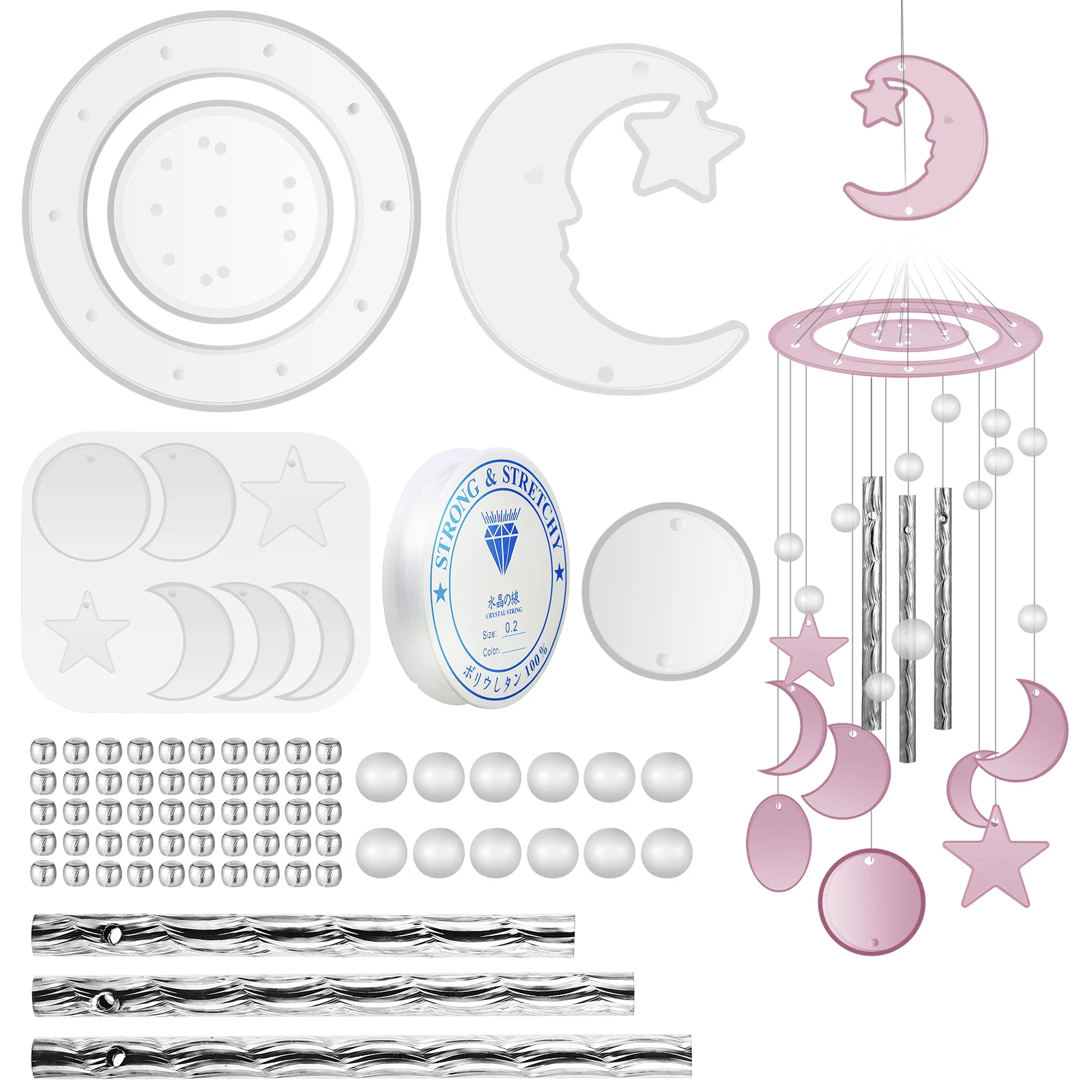 

1 set Epoxy Casting Supplies Wind Chime Silicone Jewelry Silicone Mold Parts Craft Diy Wind Chime Diy Kit Mold Tools