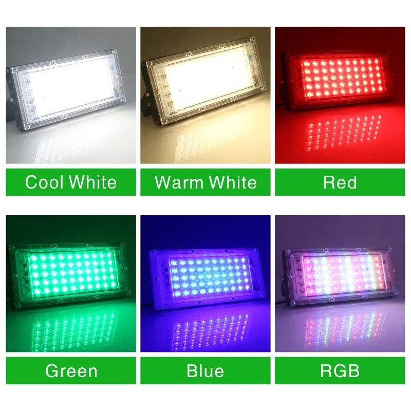 50w led chip de luz de inundação smd 2835 holofote holofotes ao ar livre contas ac 220v para lâmpada de rua led iluminação da paisagem rgb chips