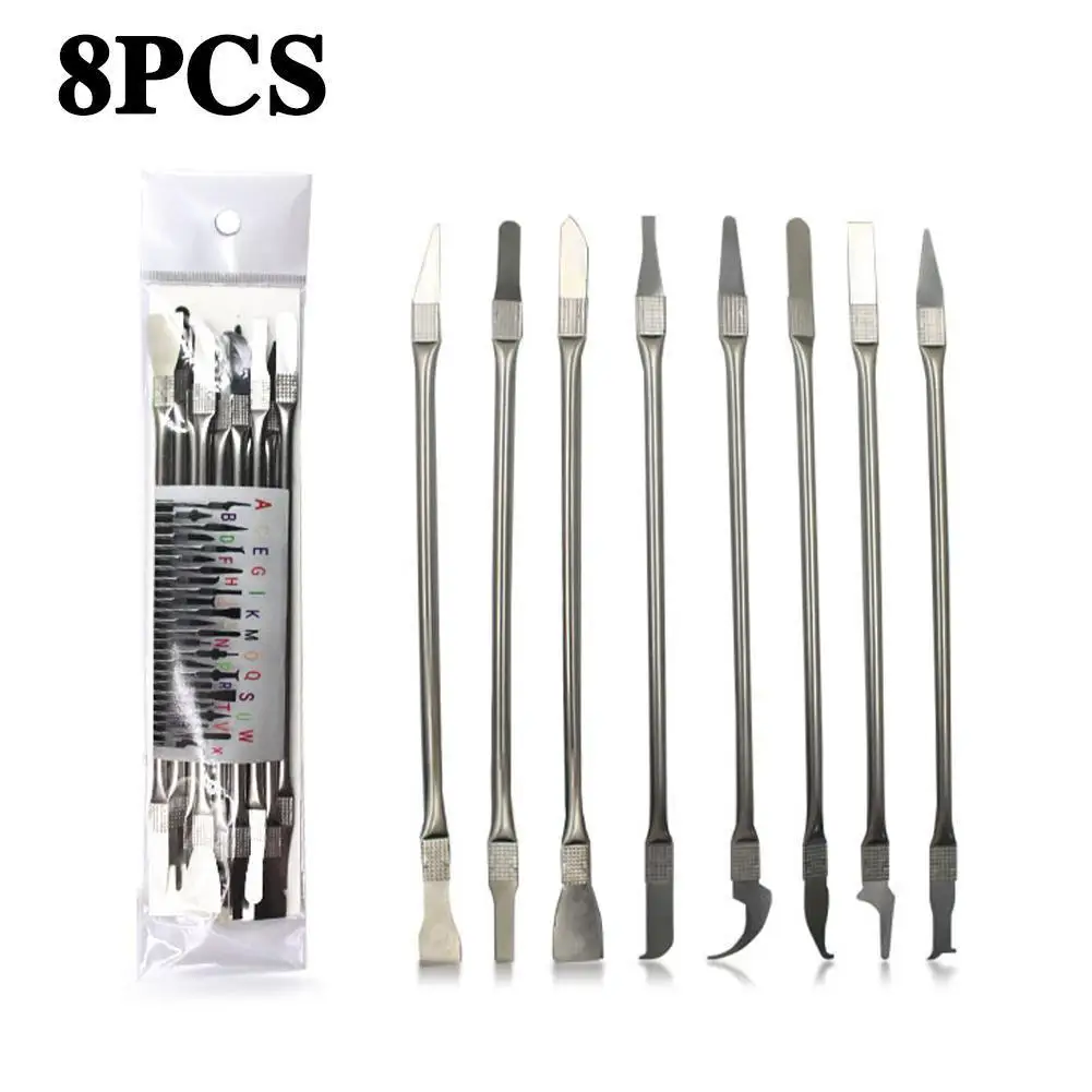 8pcs CPU IC Glue Remover Phone Repair Tool C Chip Repair Thin Blades Piratical Repair Hand Tool For Mobile Phone Computer