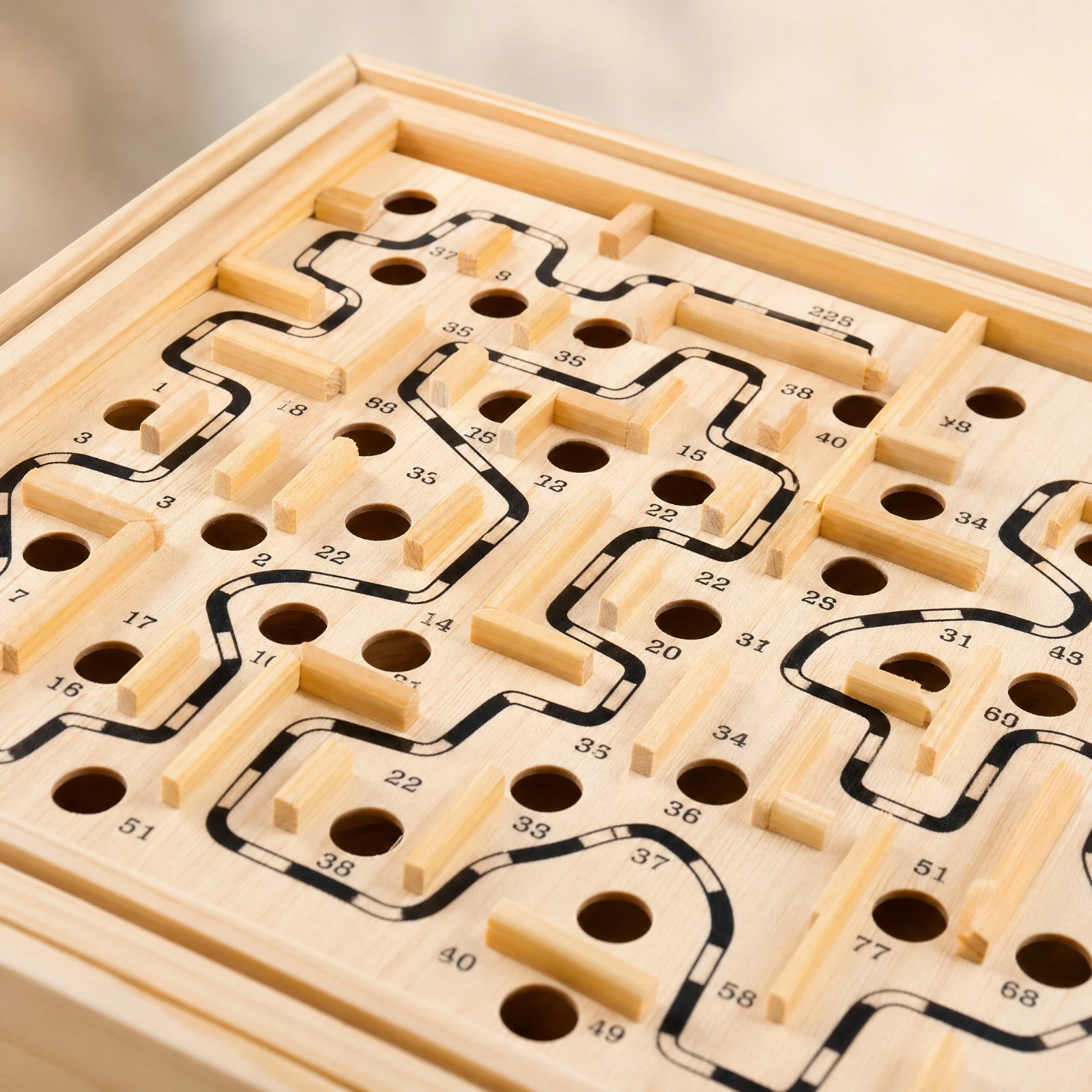 Tilt Maze Board Game Tactile Wooden Rolling-Ball Labyrinth Game Board Tabletop Wooden Maze Puzzle Screen-Wireless Classic