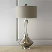American Style Bedroom Desk Lights Modern Simple Metal Gray Bedside Table Lamps Living Room Porch Personalized Household Fixture