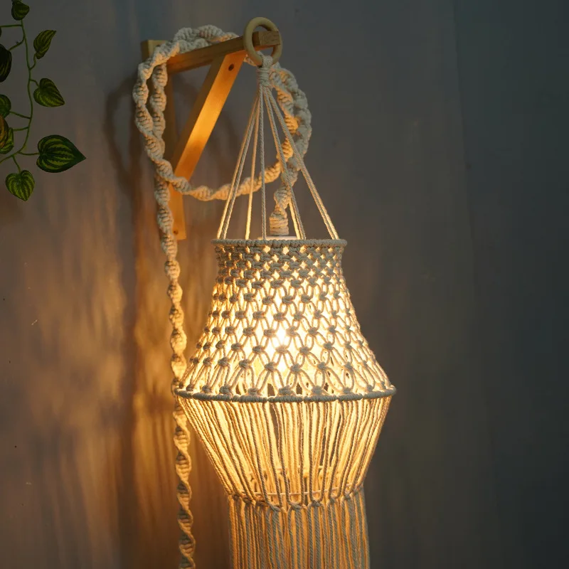 E27 Lamp Holder Socket with Plug Braid Boho Screw-type Lighting Kit Hanging Light Socket with Line DIY Hanging Lamp Accessories
