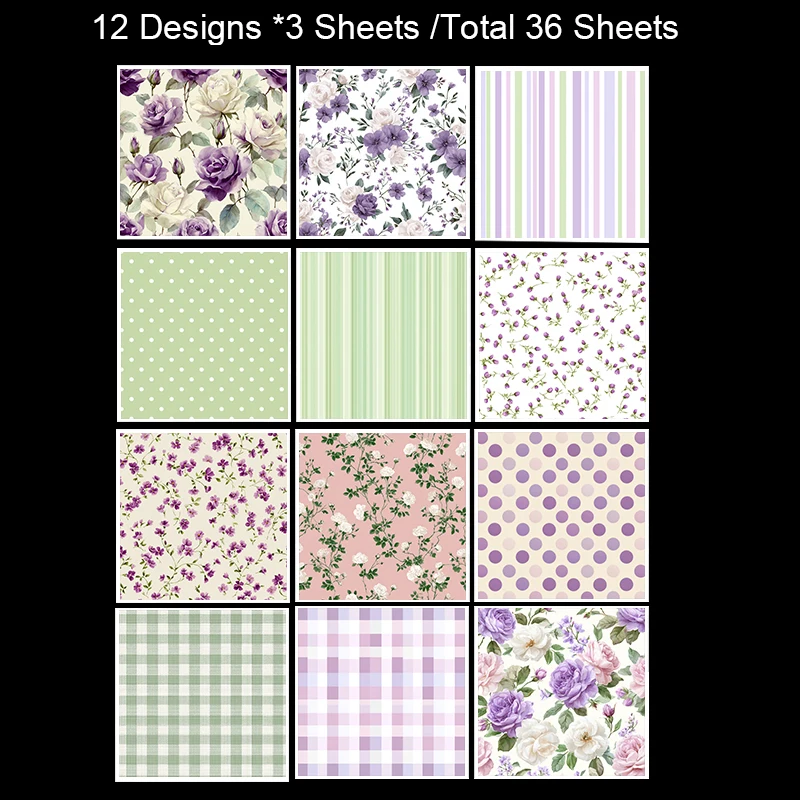 36 Sheets 6"x6" Decorative Scrapbook Paper: Kawaii Bunny Prints for Scrapbooking, Origami & Kids’ Handicrafts