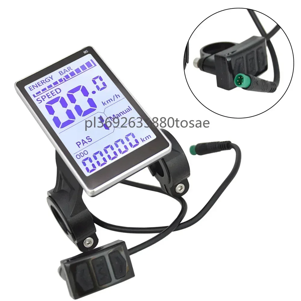 Medidor de pantalla LCD para bicicleta eléctrica, 5 pines, 24V/36V/48V/60V, Scooters electrónicos M5, paneles LCD, pantalla, accesorio para bicicleta eléctrica