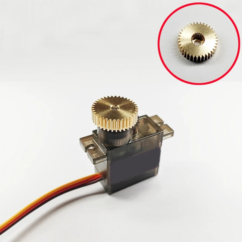 2PCS For Model Aircraft Electric Robot Copper Gear Modulus 0.4 20T/35T Teeth Servo Gears Steering-Gear Transmission Disk Pinion