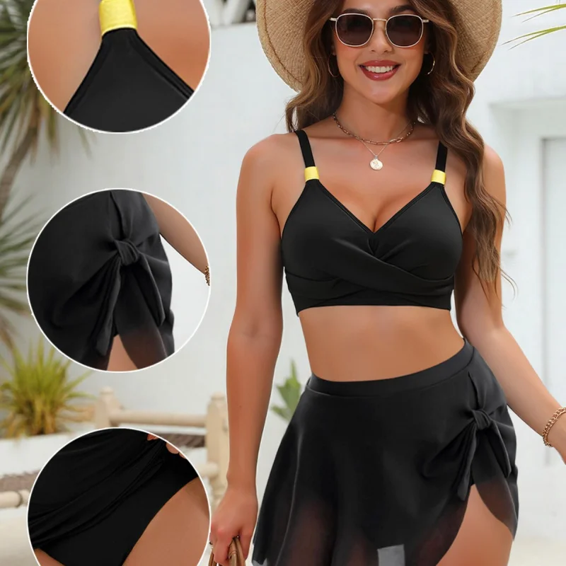 

Новый хит продаж: Сексуальный комплект бикини с сетчатой юбкой и завязками, соблазнительный купальник Pure Desire